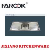 single bowl double tray stainless steel sink